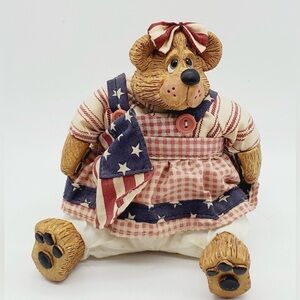 Vtg Russ Berrie Handpainted Bear & Dog Figurines Kathleen Kelly Critter Factory